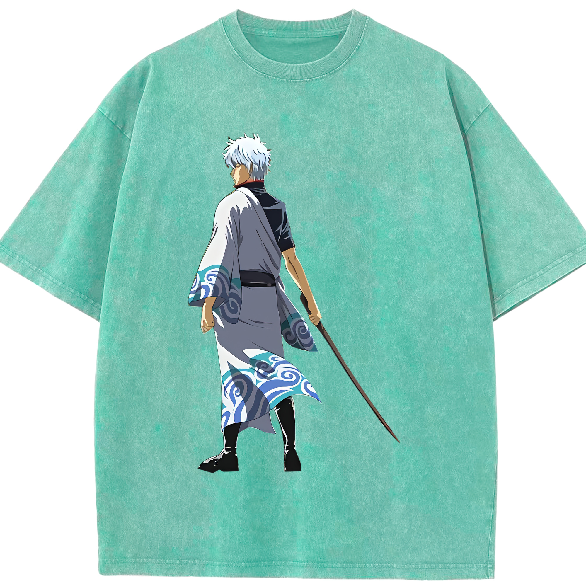 （画像用） ぎんたま 坂田銀時（さかたぎんとき） 神楽 志村新八（しむら しんぱち） GINTAMA Sakata Gintoki Kagura Shimura Shinpachi 綿100% ヴィンテージ風 半袖Tシャツ（フロントプリント）